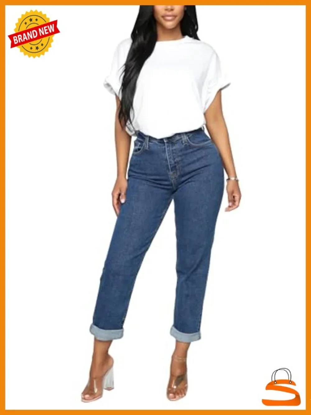 Women's Stretchy Ripped Distressed Boyfriend Jeans